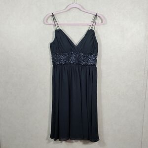*H158 Xscape by Joanna Chen black chiffon cocktail dress 6P NEW FINAL PRICE